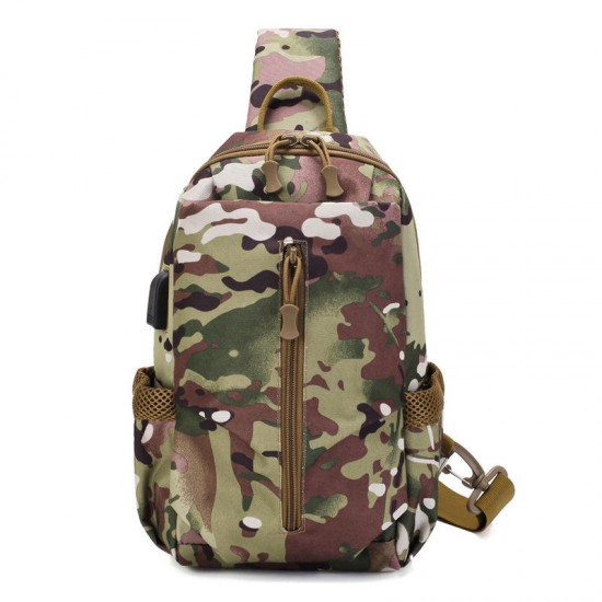 3611 USB Tactical Bag Oxford Waterproof Chest Bag Shoulder Bag Crossbody Bag Fashion Leisure Hand Bag