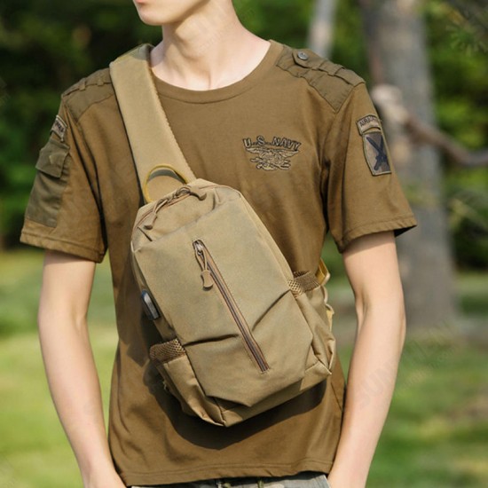 3611 USB Tactical Bag Oxford Waterproof Chest Bag Shoulder Bag Crossbody Bag Fashion Leisure Hand Bag