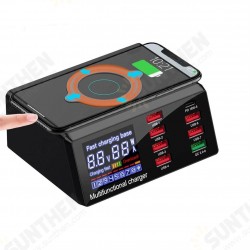 100W 8-Port USB PD Charger PD3.0 QC3.0 Desktop Charging Station Smart Charger 10W Wireless Charger Charging Pad For iPhone 11 SE 2020 Huawei 100W 8-Port USB PD Charger PD3.0 QC3.0 Desktop Charging Station Smart Charger 10W Wireless Charger Charging Pad For iPhone 11 SE 2020 Huawei