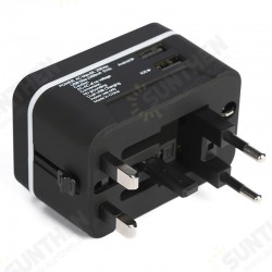 2.4A Worldwide Travel Multifunction Dual USB Charger Global International Universal Socket Converter Adapter for Phone Tablet Camera Samsung Huawei 2.4A Worldwide Travel Multifunction Dual USB Charger Global International Universal Socket Converter Adapter for Phone Tablet Camera Samsung Huawei
