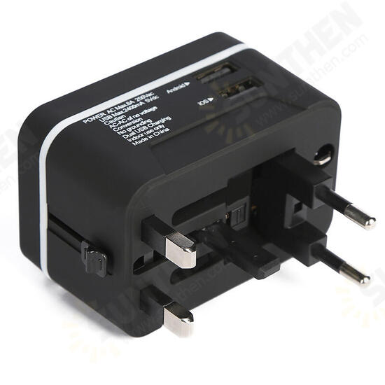 2.4A Worldwide Travel Multifunction Dual USB Charger Global International Universal Socket Converter Adapter for Phone Tablet Camera Samsung Huawei 2.4A Worldwide Travel Multifunction Dual USB Charger Global International Universal Socket Converter Adapter for Phone Tablet Camera Samsung Huawei