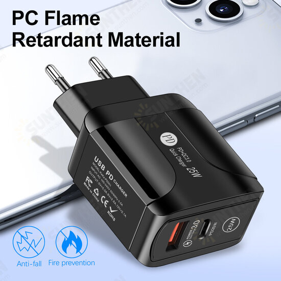 25W 2-Port USB PD Charger PD3.0 QC3.0 FCP SCP Fast Charging Wall Charger Adapter EU/US/UK Plug For iPhone 13 Pro Max DOOGEE OnePlusXiaomi 25W 2-Port USB PD Charger PD3.0 QC3.0 FCP SCP Fast Charging Wall Charger Adapter EU/US/UK Plug For iPhone 13 Pro Max DOOGEE OnePlusXiaomi