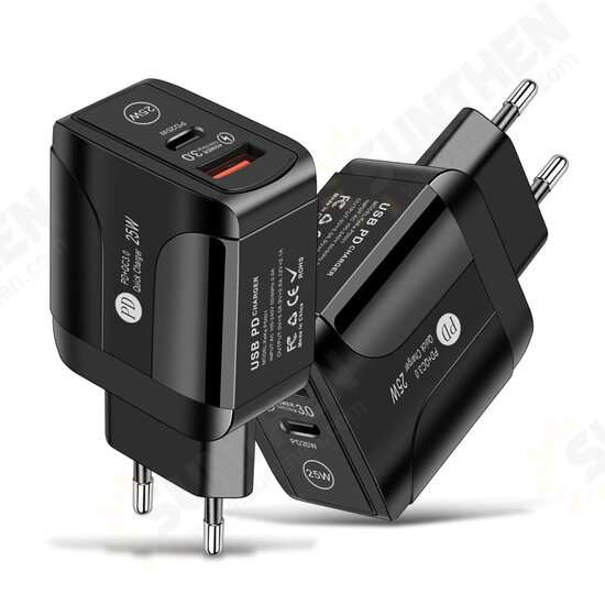 25W 2-Port USB PD Charger PD3.0 QC3.0 FCP SCP Fast Charging Wall Charger Adapter EU/US/UK Plug For iPhone 13 Pro Max DOOGEE OnePlusXiaomi