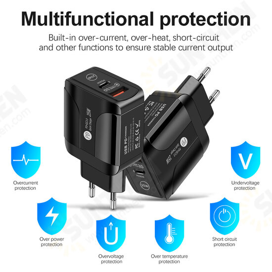 25W 2-Port USB PD Charger PD3.0 QC3.0 FCP SCP Fast Charging Wall Charger Adapter EU/US/UK Plug For iPhone 13 Pro Max DOOGEE OnePlusXiaomi 25W 2-Port USB PD Charger PD3.0 QC3.0 FCP SCP Fast Charging Wall Charger Adapter EU/US/UK Plug For iPhone 13 Pro Max DOOGEE OnePlusXiaomi