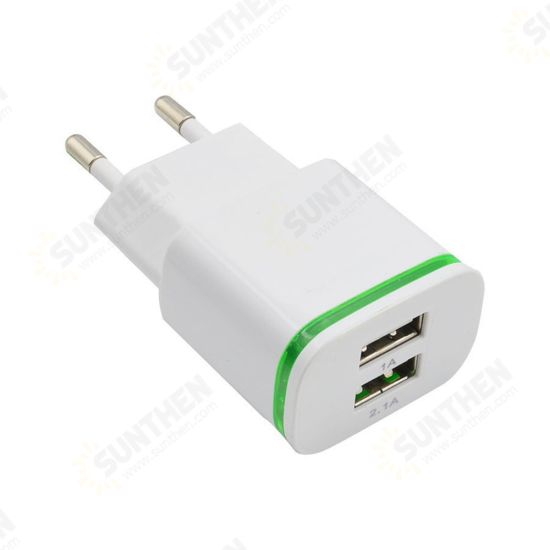 2A Dual USB Ports Luminous USB Charger Fast Charging For iPhone XS 11Pro Huawei P30 Pro P40 Mi10 S20