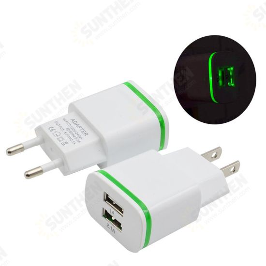 2A Dual USB Ports Luminous USB Charger Fast Charging For iPhone XS 11Pro Huawei P30 Pro P40 Mi10 S20 2A Dual USB Ports Luminous USB Charger Fast Charging For iPhone XS 11Pro Huawei P30 Pro P40 Mi10 S20
