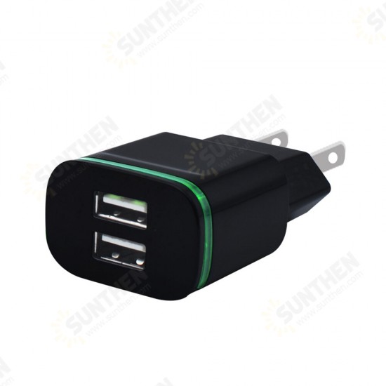 2A Dual USB Ports Luminous USB Charger Fast Charging For iPhone XS 11Pro Huawei P30 Pro P40 Mi10 S20