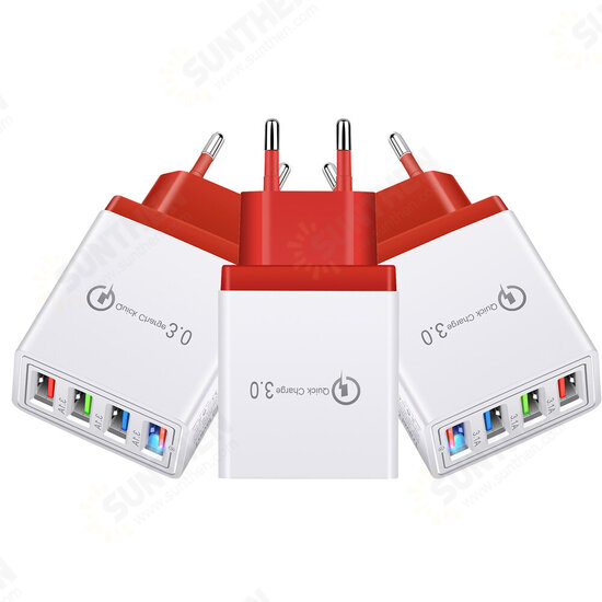 3.1A 4USB LED Light Fast Charging USB Charger Adapter For iPhone 8 Plus XS 11Pro Huawei P30 Pro Mate 30 Oneplus 7