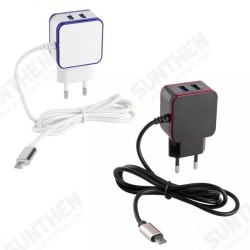 3.1A Dual Micro USB Port LED Fast Charging EU Plug Adapter Charger for HUAWEI Honor HTC 3.1A Dual Micro USB Port LED Fast Charging EU Plug Adapter Charger for HUAWEI Honor HTC