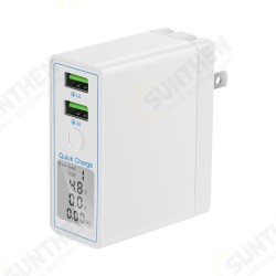 36W QC3.0 Dual USB LED Display Fast Charging USB Charger For iPhone XS 11Pro Huawei P30 Pro P40 Mate 30 Mi10 S20 5G 36W QC3.0 Dual USB LED Display Fast Charging USB Charger For iPhone XS 11Pro Huawei P30 Pro P40 Mate 30 Mi10 S20 5G