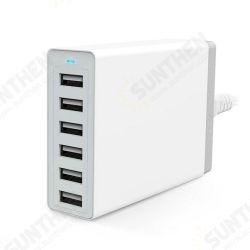 50W 10A 6-Port USB Charger Desktop Charging Station For iPhone 11 SE 2020 For Huawei 50W 10A 6-Port USB Charger Desktop Charging Station For iPhone 11 SE 2020 For Huawei