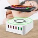 72W 6-Port USB Charger QC3.0 Quick Charge Desktop Charging Station 10W Wireless Charger For iPhone 11 SE 2020 For iPad Pro 2020 For Samsung Huawei