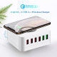 72W 6-Port USB Charger QC3.0 Quick Charge Desktop Charging Station 10W Wireless Charger For iPhone 11 SE 2020 For iPad Pro 2020 For Samsung Huawei