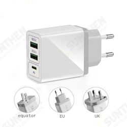 Dual USB + Type-C PD QC3.0 Travel Charger Fast Charging EU US UK Plug for Samsung Galaxy S21 Note S20 ultra Huawei Mate40 P50 OnePlus 9 Pro Dual USB + Type-C PD QC3.0 Travel Charger Fast Charging EU US UK Plug for Samsung Galaxy S21 Note S20 ultra Huawei Mate40 P50 OnePlus 9 Pro