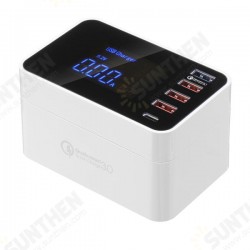 Foldable Design QC3.0 4 USB Type C Wireless USB Charger Socket EU US UK With LCD Display Foldable Design QC3.0 4 USB Type C Wireless USB Charger Socket EU US UK With LCD Display