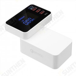 Foldable Design QC3.0 4 USB Type C Wireless USB Charger Socket EU US UK With LCD Display Foldable Design QC3.0 4 USB Type C Wireless USB Charger Socket EU US UK With LCD Display