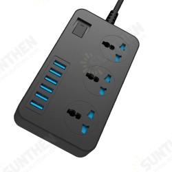 OS-T09 USB Charger Power Strips with 3*Outlets/6*USB Surge Protection Universal Socket with 2m Extension Cord Socket for iPhone Samsung Huawei OnePlus OS-T09 USB Charger Power Strips with 3*Outlets/6*USB Surge Protection Universal Socket with 2m Extension Cord Socket for iPhone Samsung Huawei OnePlus
