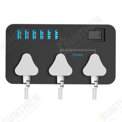 OS-T09 USB Charger Power Strips with 3*Outlets/6*USB Surge Protection Universal Socket with 2m Extension Cord Socket for iPhone Samsung Huawei OnePlus OS-T09 USB Charger Power Strips with 3*Outlets/6*USB Surge Protection Universal Socket with 2m Extension Cord Socket for iPhone Samsung Huawei OnePlus