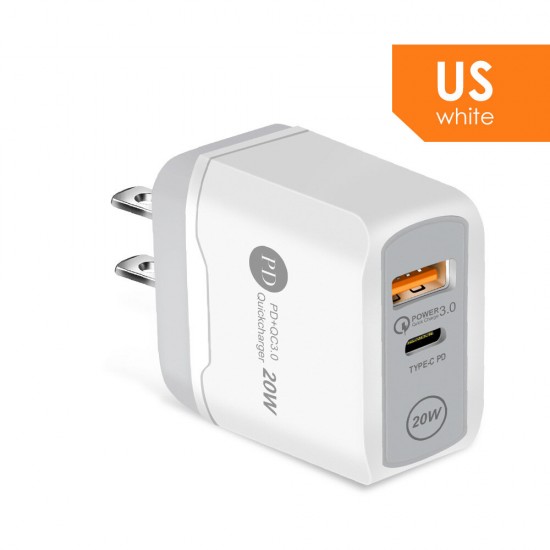 PD+QC3.0 20W USB Charger Travel Charger Adapter for iPhone 12 Pro Max for Samsung Galaxy Note S20 ultra Huawei Mate40 OnePlus 8 Pro