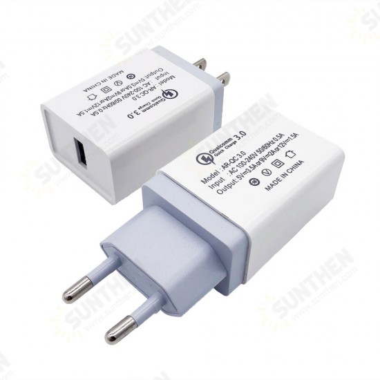 QC3.0 18W Quick Charging USB Charger Adapter EU Plug For OnePlus 7 Pro 5T UMIDIGI Z2 HUAWEI P30 MI8MI9 S10 S10+