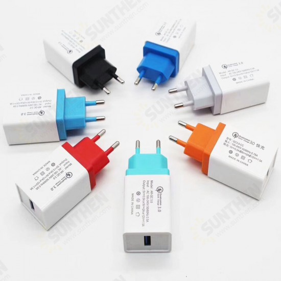 QC3.0 18W Quick Charging USB Charger Adapter EU Plug For OnePlus 7 Pro 5T UMIDIGI Z2 HUAWEI P30 MI8MI9 S10 S10+