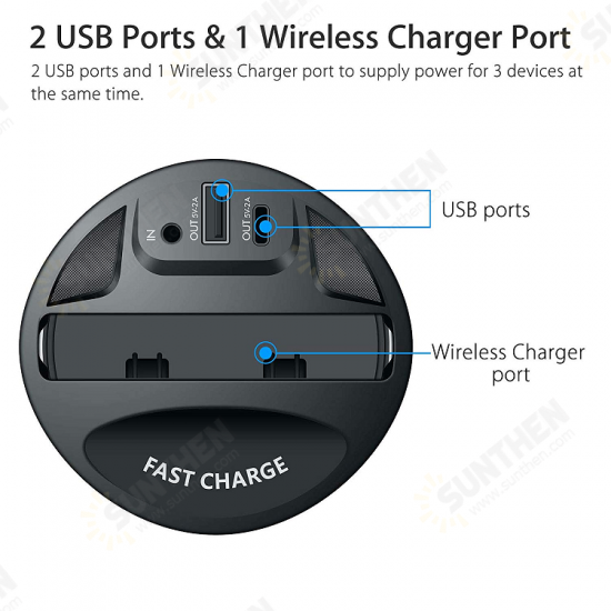 X13 10W/7.5W/5W QI Standard Car Wireless Charging Cup Holder With USB-C/USB-A Output For iPhone 13 Pro Max For Samsung Galaxy S21 5G