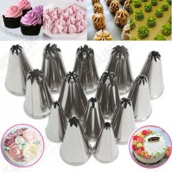 14Pcs Stainless Steel Flower Icing Piping Nozzles Cake Pastry Decorating Accessories Baking Tool 14Pcs Stainless Steel Flower Icing Piping Nozzles Cake Pastry Decorating Accessories Baking Tool