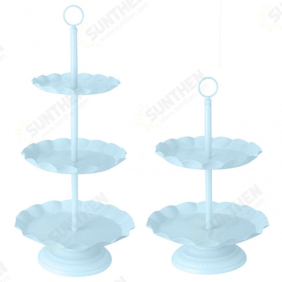 2 / 3 Ters Blue Cake Holder Cupcake Stand Birthday Wedding Party Display Holder Decorations