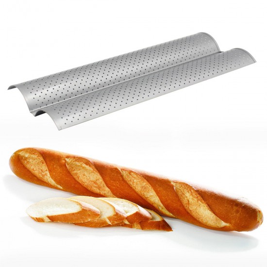 2/3 Grooves Alloy Non Stick French Bread Baking Tray Baguette Pan Tin Tray Bakeware Mold
