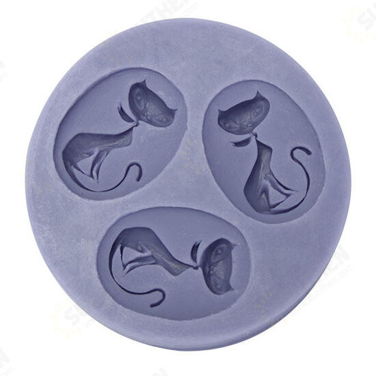 3 Cats Silicone Mold Fondant Cake Mould Decorating Tool