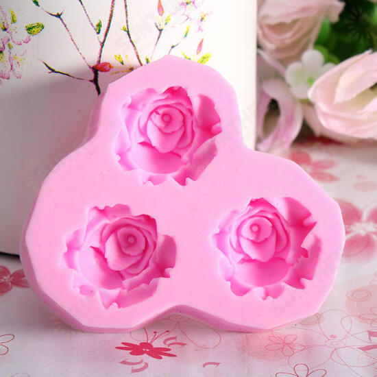 3 Flower Silicone Fondant Mold Cake Decorating Sugarcraft Mould