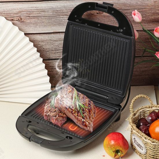 3-IN-1 Breakfast Machine Waffle Steak Maker Detachable Double Heating Sandwich Maker with LED Indicator