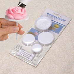 4pcs Cup Cake Stand Icing Cream Flower Decorating Nail Set Baking Tools 4pcs Cup Cake Stand Icing Cream Flower Decorating Nail Set Baking Tools