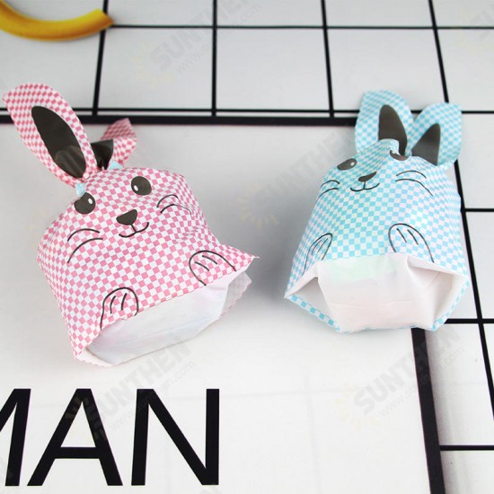 50Pcs/Lot Cute Rabbit Design Creative Sugar Dessert Bags Baking Self-adhesive Plastic Packing Bag