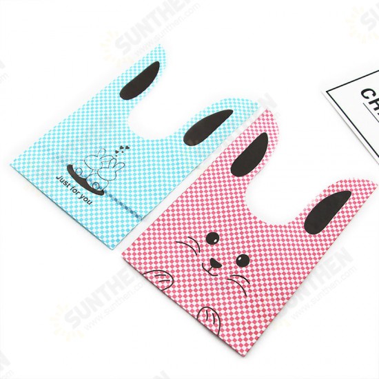 50Pcs/Lot Cute Rabbit Design Creative Sugar Dessert Bags Baking Self-adhesive Plastic Packing Bag