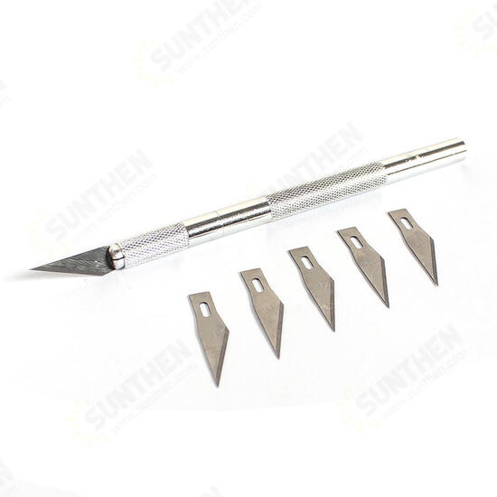 6 Blades Aluminum Carve Knife Extra Backup Sculpture Engrave Graver Muti-funtion Carving Knife Set