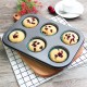 6pc Muffin Pan Baking Cooking Tray Mould Round Bake Cup Cake Gold/Black