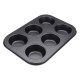 6pc Muffin Pan Baking Cooking Tray Mould Round Bake Cup Cake Gold/Black