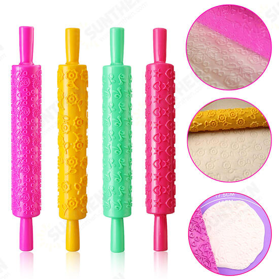 Baking Rolling Pin Christmas Creative Baking Biscuits Cookie Rolling Rod Pin Printing Mold