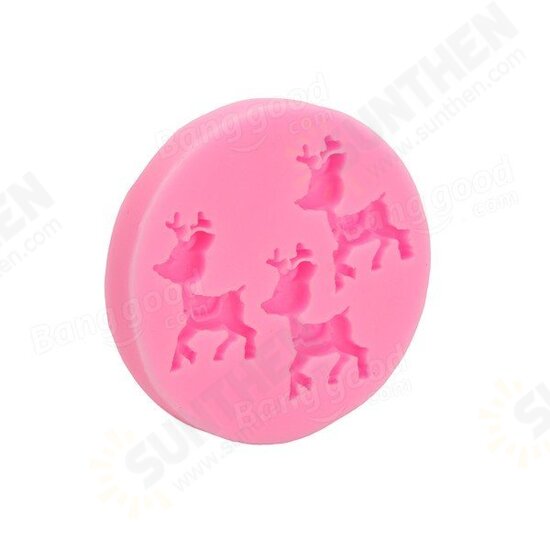 Christmas Deer Decorating Fondant Mold Silicone Cake Mould Animal Shape Baking Tools