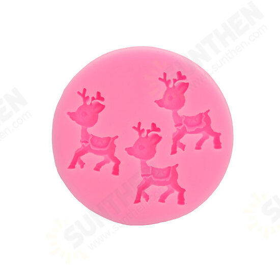 Christmas Deer Decorating Fondant Mold Silicone Cake Mould Animal Shape Baking Tools