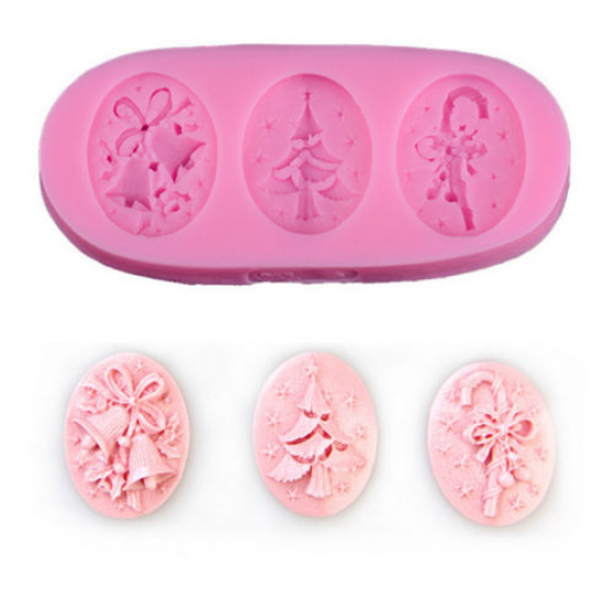 Christmas Tree Silicone Fondant Cake Mold Soap Chocolate Candy Decorating Mould