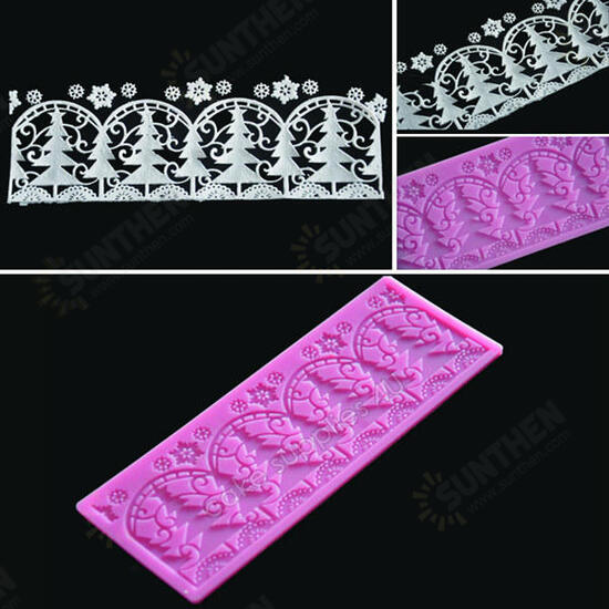 Christmas Tree Silicone Fondant Lace Mold