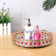 European Iron Mirror Tray Metal Glass Tray Living Room Light Luxury Plate Decoration Fruit plate Cake Plate