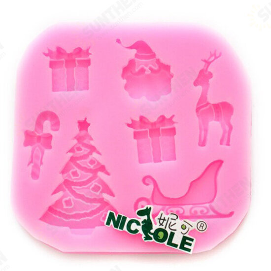 F0534 Silicone Christmas Reindeer Cake Mould Soap Chocolate Mold