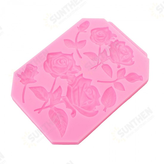 Food Grade Silicone Cake Mold DIY Chocalate Cookies Ice Tray Baking Tool Rose Shape