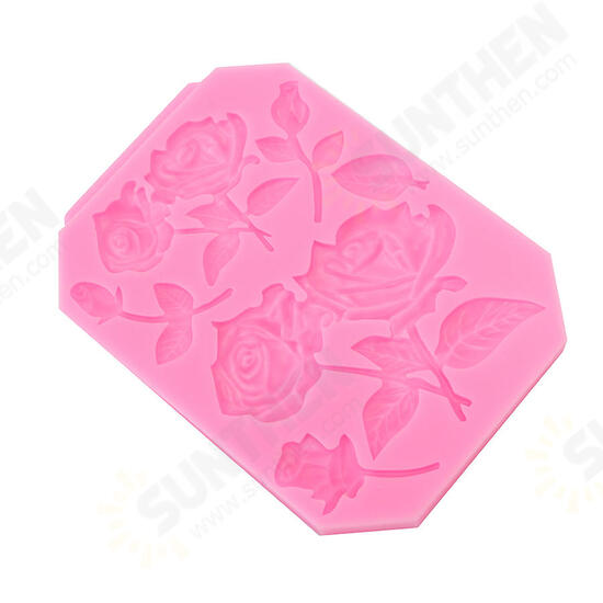 Food Grade Silicone Cake Mold DIY Chocalate Cookies Ice Tray Baking Tool Rose Shape