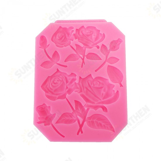 Food Grade Silicone Cake Mold DIY Chocalate Cookies Ice Tray Baking Tool Rose Shape