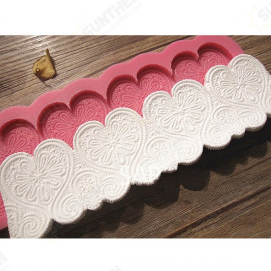 Heart Shape Silicone Fondant Lace Mold Cake Decorating Mould