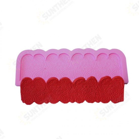 Heart Shape Silicone Fondant Lace Mold Cake Decorating Mould